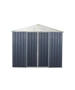 Casetta in lamiera zincata domus "xl" grigia con porte scorrevoli 268x300x194 cm